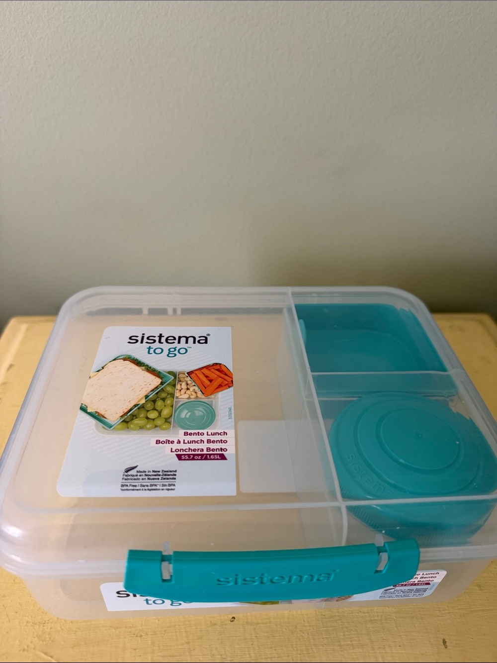 Sistema Teal Plastic Bento Lunch Box